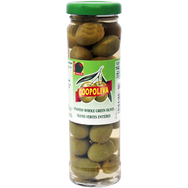 COOPOLIVA WHOLE GREEN OLIVES 142GM