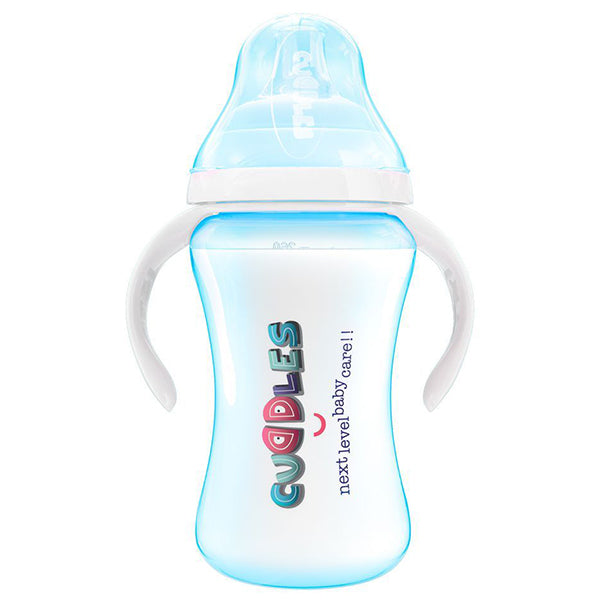 CUDDLES FEEDING BOTTLE BLUE 6M+ 260ML