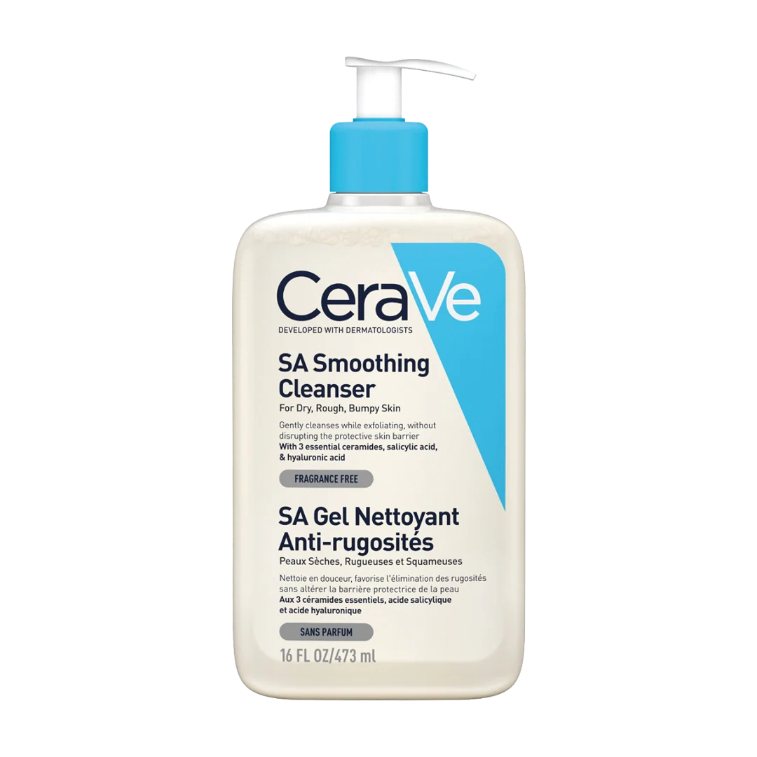 CeraVe SA Smoothing Cleanser for Dry, Rough & Bumpy Skin 473ml | Salicylic Acid Exfoliating Cleanser