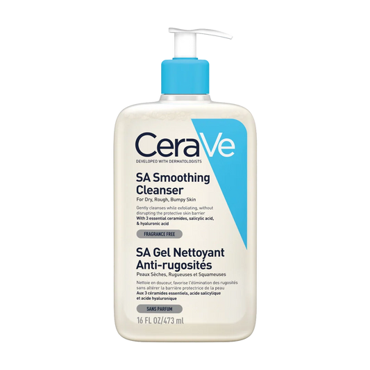 CeraVe SA Smoothing Cleanser for Dry, Rough & Bumpy Skin 473ml | Salicylic Acid Exfoliating Cleanser