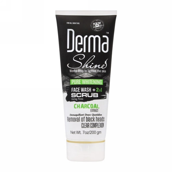 DERMA CHARCOAL 2IN1 FACE WASH SCRUB 200GM
