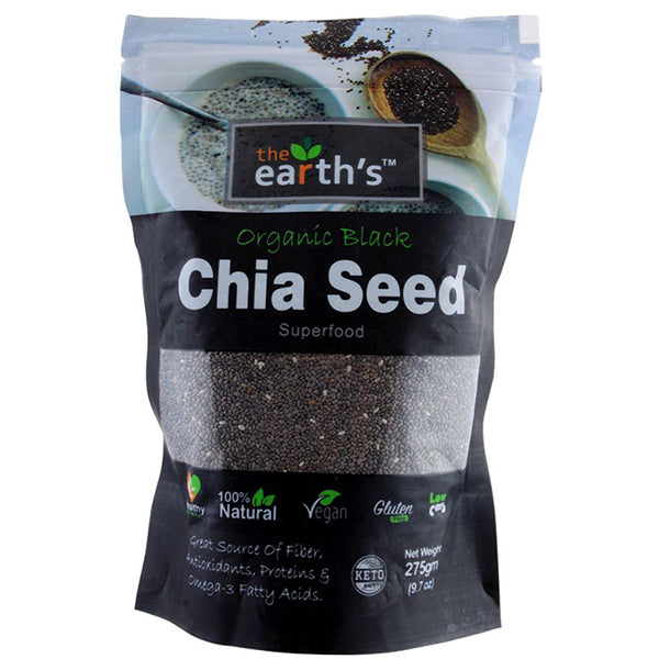 EARTHS ORGANIC BLACK CHIA SEED 275GM 