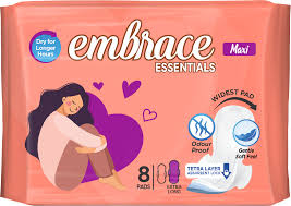 EMBRACE MAXI ESSENTIALS EXTRA LONG 8 PADS