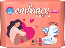 EMBRACE SENSITIVES ULTRA THIN EXTRA LONG 8 PADS