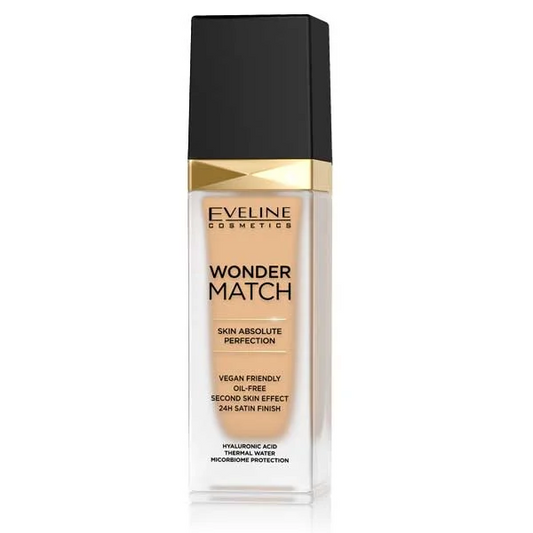 Eveline Wonder Match Foundation 30ML – 20 Medium Beige | Medium Coverage, Natural Finish