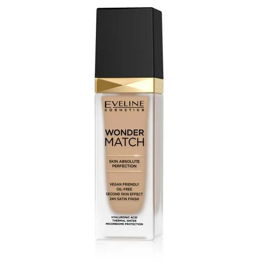 Eveline Wonder Match Foundation 30ML – 30 Beige | Medium Coverage, Natural Finish