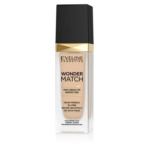 Eveline Wonder Match Lumi Foundation 30ML – 10 Light Vanilla | Medium Coverage, Radiant Finish