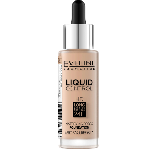 Eveline Liquid Control Foundation 24H 32ML – Shade 005 Ivory | Long-Lasting Matte