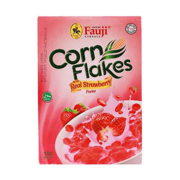 FAUJI CORN FLAKES WITH REAL STRAWBERRY 150GM