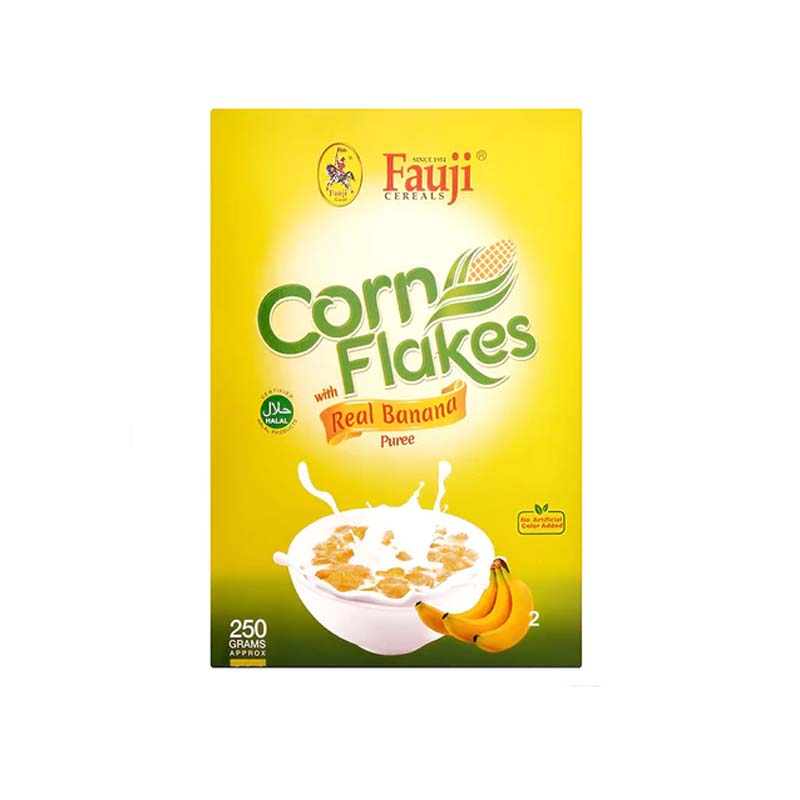 FAUJI CORN FLAKES REAL BANANA PUREE 150G