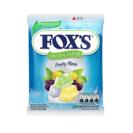 FOXS CRYSTAL CLEAR 90G FRUITY MINTS BAG