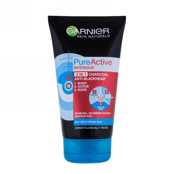 GARNIER MEN PURE ACTIVE INTENSIVE CHARCOAL FACE WASH 100ML