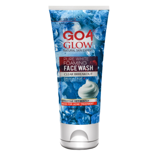 GO4 GLOW PURE WHITE FOAMING FACEWASH 200G
