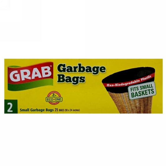 GRAB GARBAGE BAGS 2 SMALL 18X24