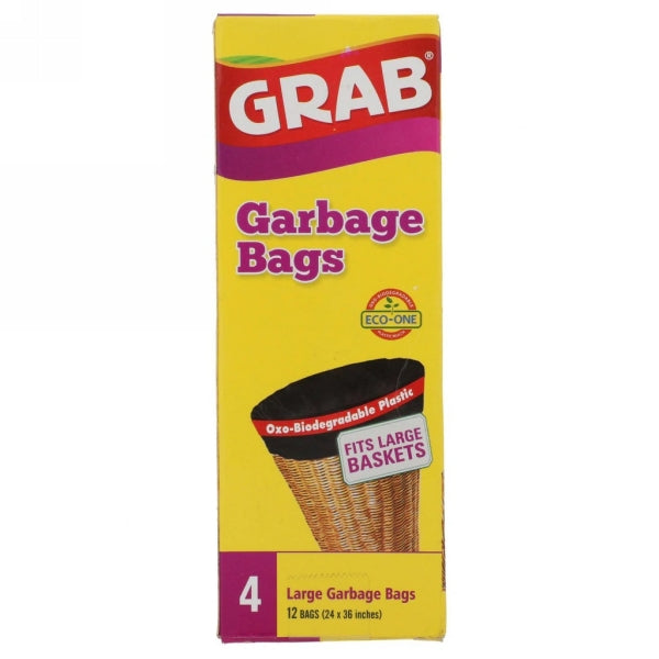 GRAB GARBAGE BAGS 5 BIGGEST 28X37