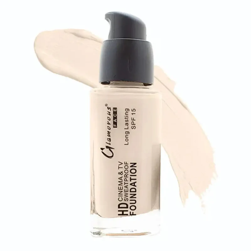 Glamorous Face HD Cinema Foundation 30ML – White Ivory 06 | Medium to Full Coverage, Matte Finish