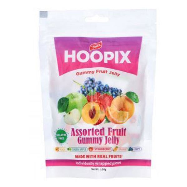 HOOPIX ASSORTED FRUIT GUMMY JELLY 100GM