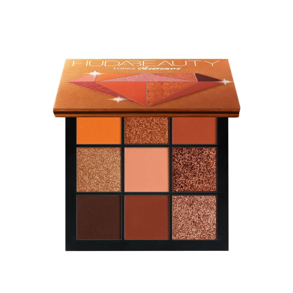 Huda Beauty Topaz Obsessions Eyeshadow Palette – Warm Golden Eye Makeup