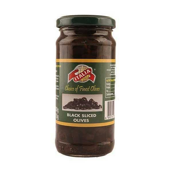 ITALIA BLACK SLICED OLIVES 450