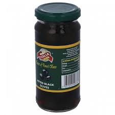 ITALIA BLACK PITTED OLIVES 230G
