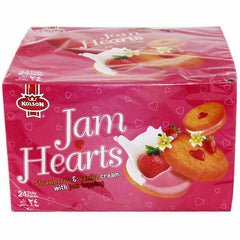 KOLSON NEW JAM HEARTS STRAWBERRY & VANILLA 24PCS T.P 68G