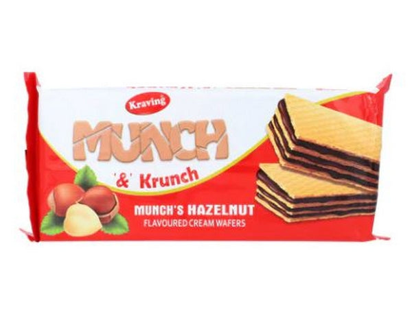 KRAVING MUNCH &amp; KRUNCH HAZELNUT WAFFERS 75G