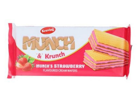 KRAVING MUNCH &amp; KRUNCH STRAWBERRY WAFFERS 75G