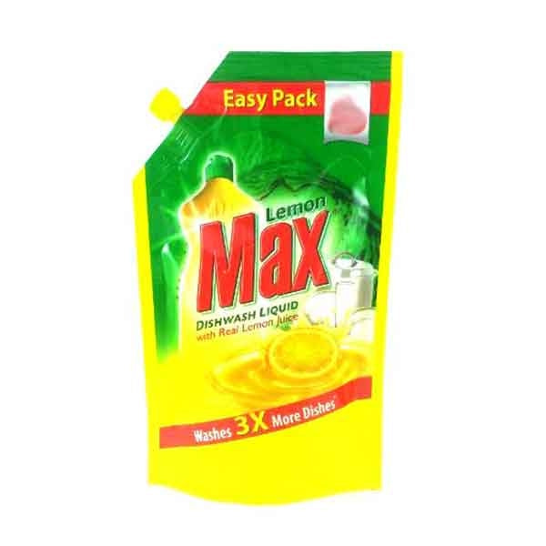 LEMON MAX DISHWASH LIQUID 450ML POUCH