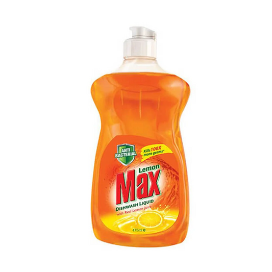 LEMON MAX DISHWASH LIQUID REAL LEMON JUICE 475ML