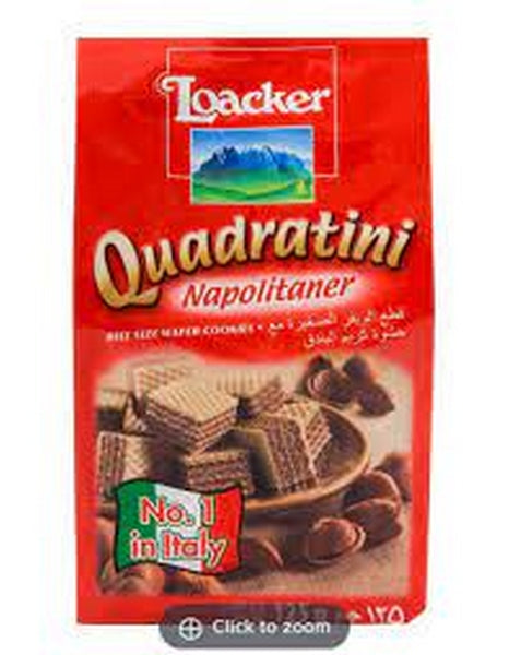 LOACKER QUADRATINI NAPOLITANER WAFER 125GM