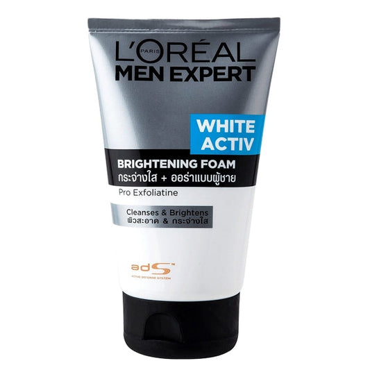 LOREAL MEN WHITE ACTIV BRIGHTENING FOAM FACE WASH 100ML