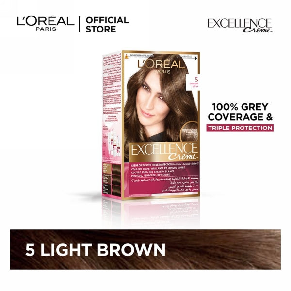 LOREAL EXCLLENCE HAIR COLOR 5 LIGHT BROWN