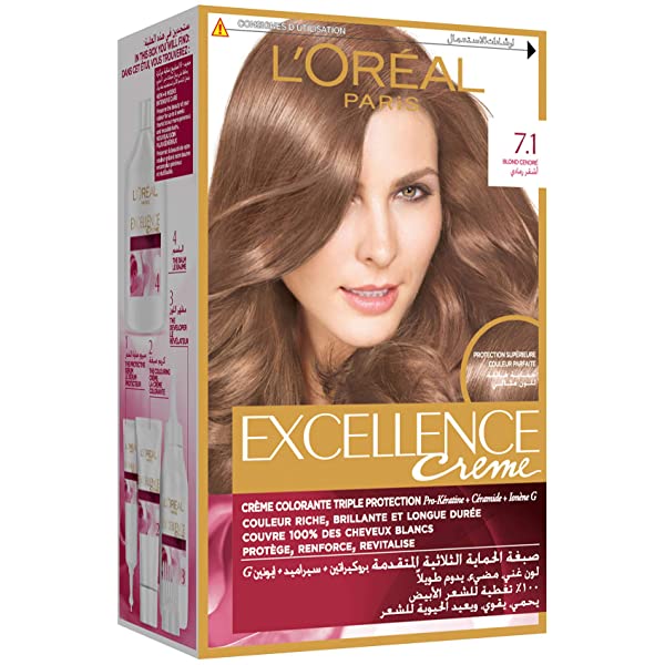 LOREAL EXCLLENCE HAIR COLOR 7.1 ASH BLONDE