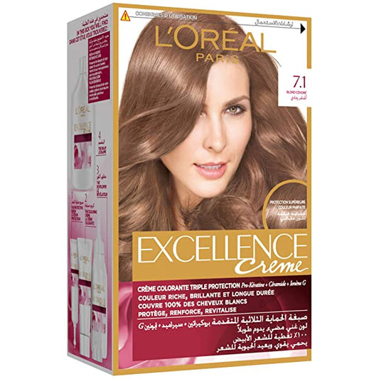 LOREAL EXCLLENCE HAIR COLOR 7.1 ASH BLONDE