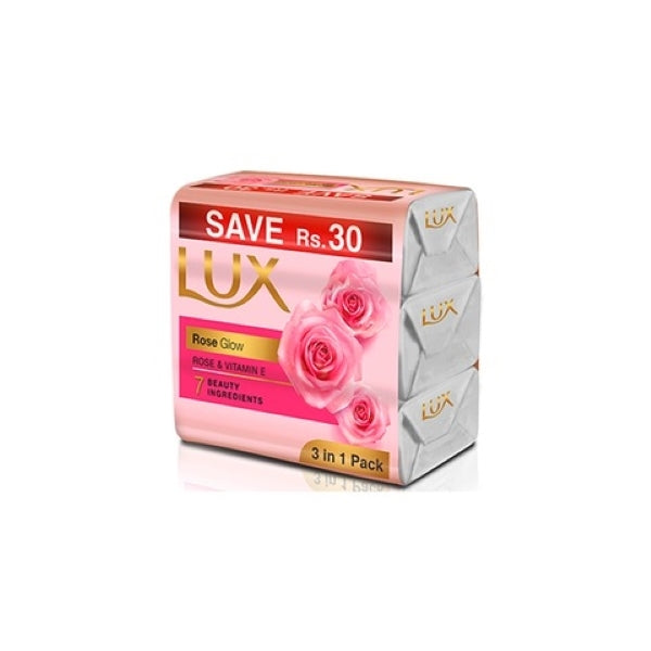 LUX SOAP ROSE GLOW 3IN1 PACK 130G