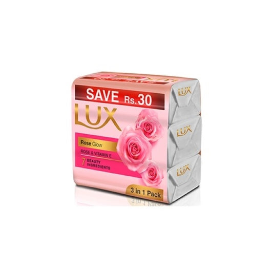 LUX SOAP ROSE GLOW 3IN1 PACK 130G