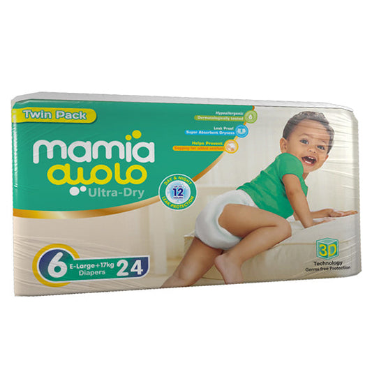 MAMIA TWIN PACK 6 E-LARGE DAIPERS 24PCS