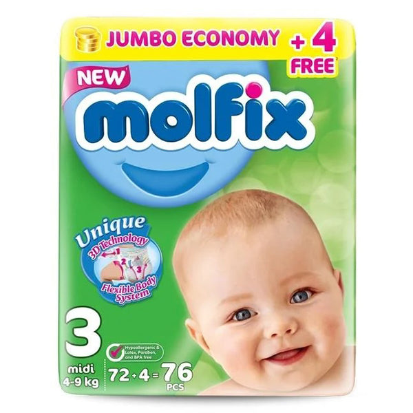 MOLFIX JUMBO ECONOMY 3 MIDI 4-9KG 60PCS