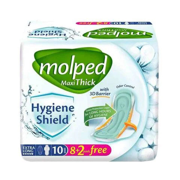 MOLPED MAXI HYGIENE SHIELD EXTRA LONG 10PADS