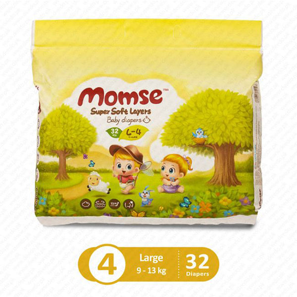 MOMSE DIAPERS LARGE L-4 32PCS