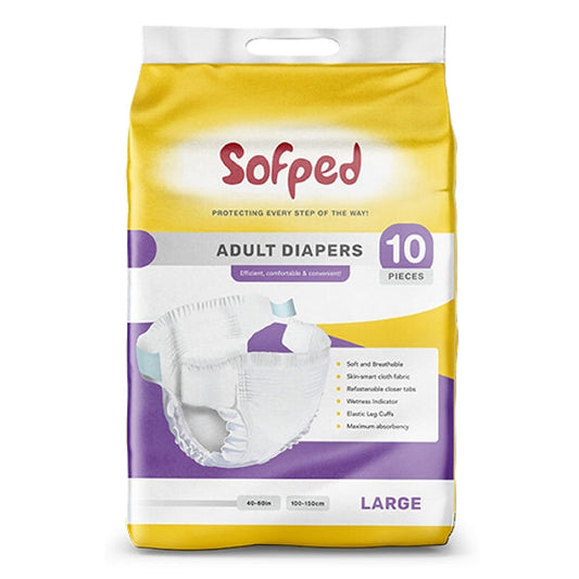 MOMSE SOFPAD ADULT DIAPERS LARGE 10 PIECE