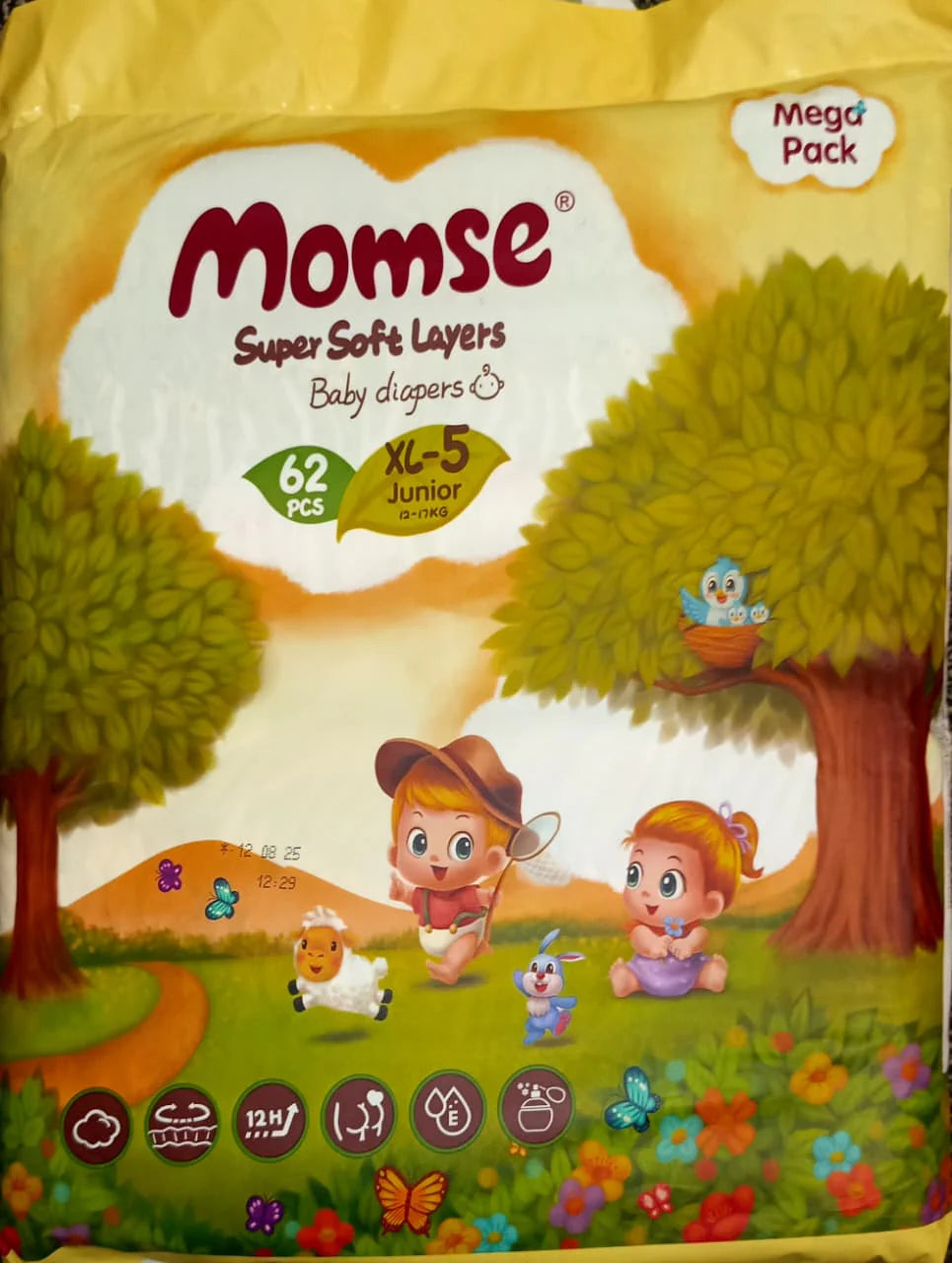 MOMSE DIAPERS XL-5 62PCS