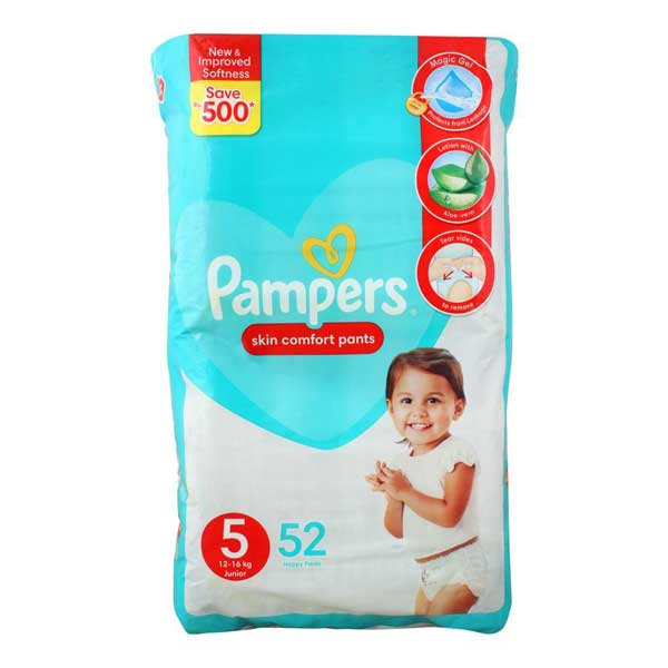 PAMPERS 5 JUNIOR 12-16KG MEGA PACK 52 PANTS