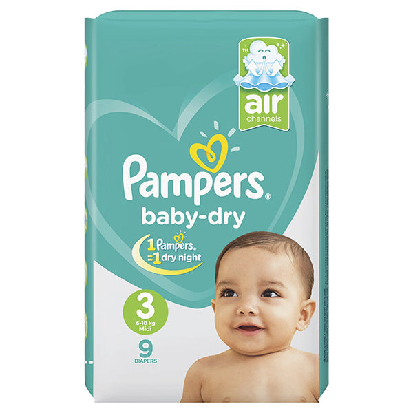 PAMPERS MIDI 5-9KG SIZE 3 64 DIPERS SAVE PACK