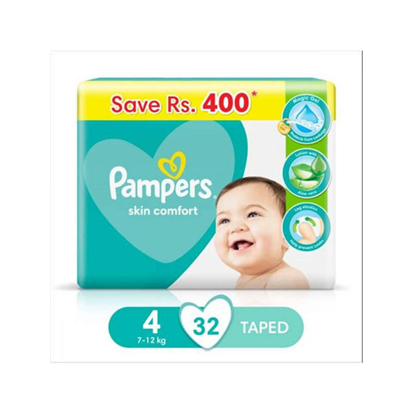 PAMPERS NEW BORN 7-12KG SIZE 4 MAXI  32 DIPERS