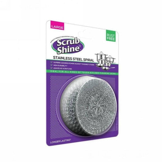 SCRUB SHINE STAINLESS STEEL SPIRAL LARGE SKU00163