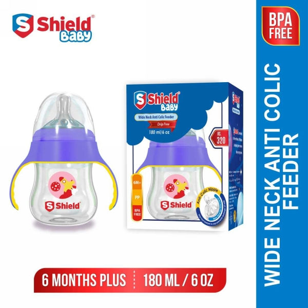 SHIELD BABY FEEDER WIDE NECK ANTI-COLIC FEEDER 180ML