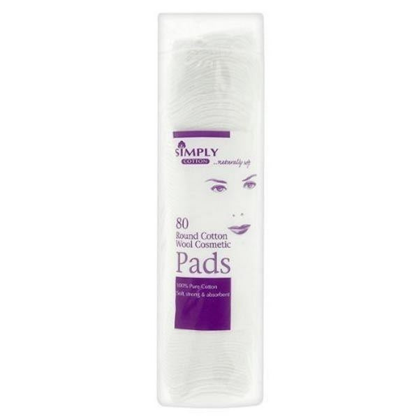SIMPLY 80ROUND COTTON WOOL COSMETIC PADS