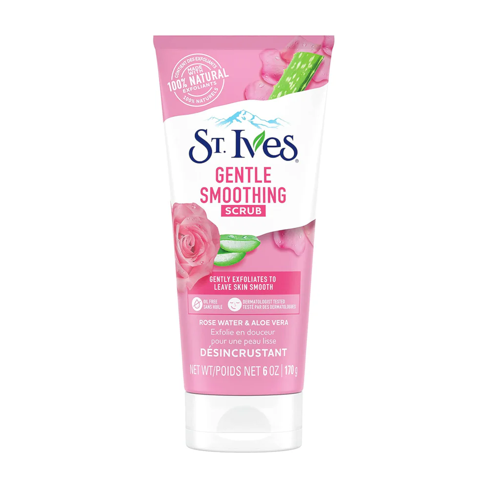 ST IVES GENTLE SMOOTHING SCRUB ROSE WATER 170GM