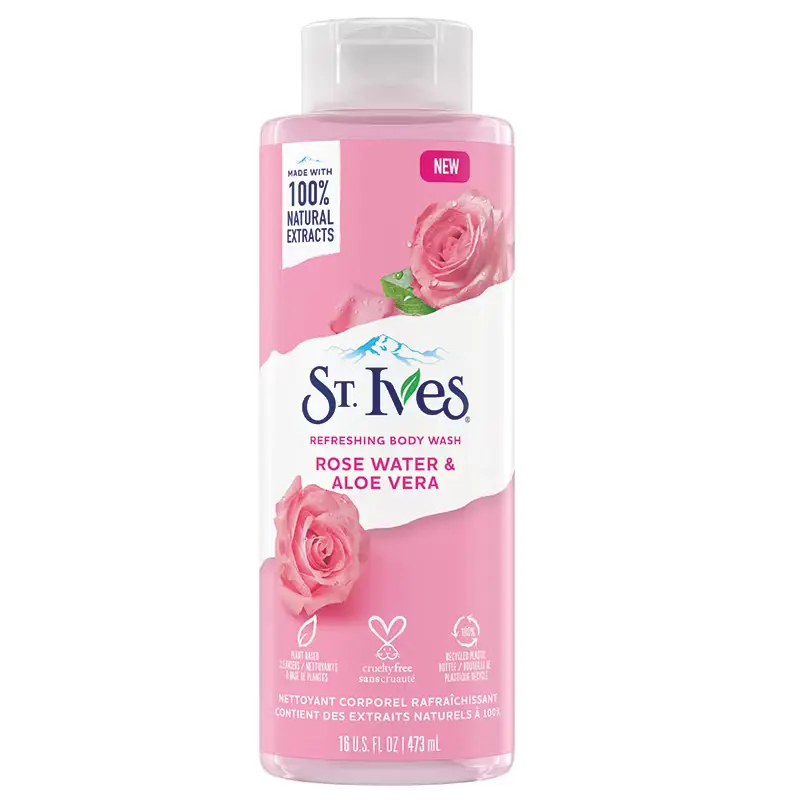 STIVES ROSE WATER ALOEVERA BODY WASH 473ML